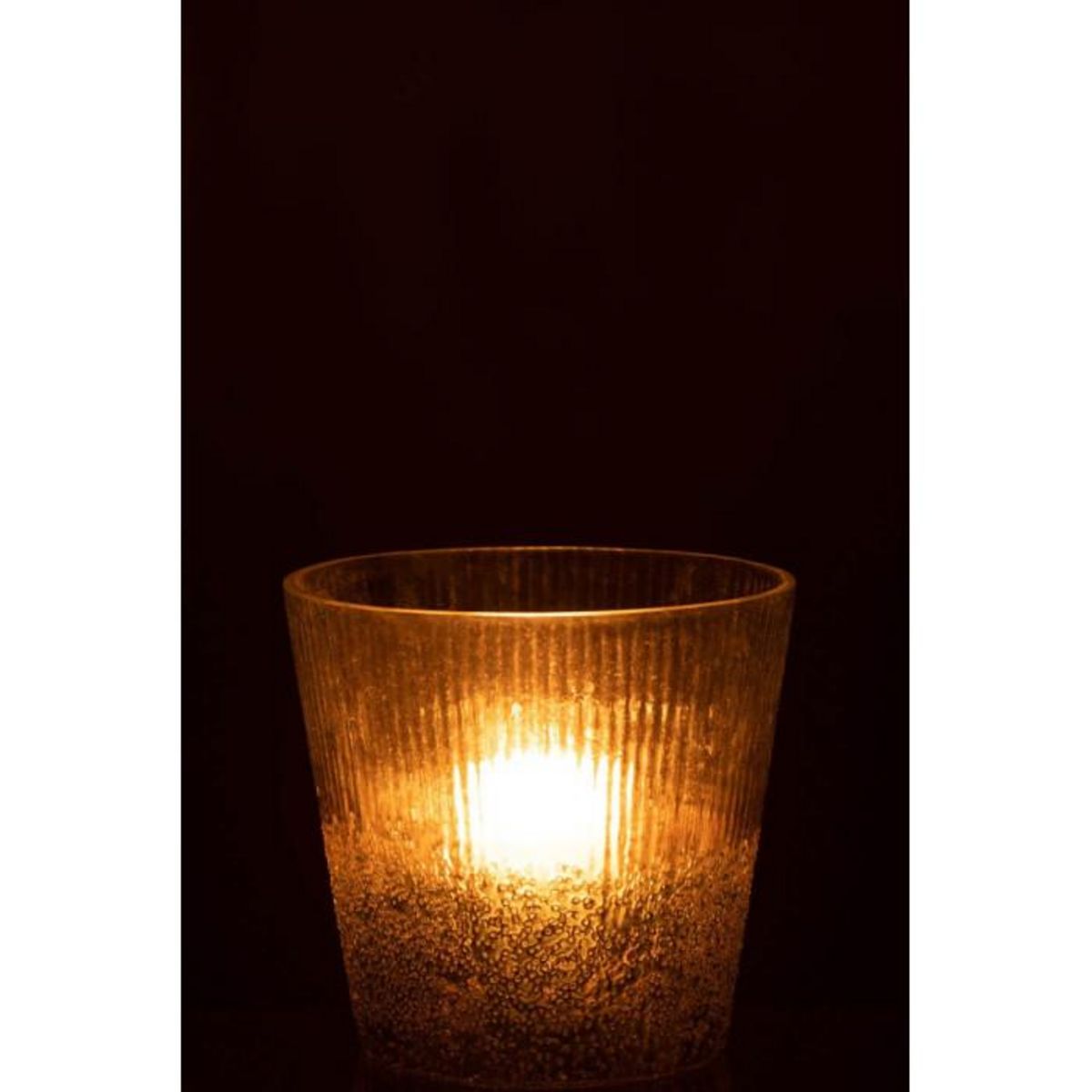 Paris Prix Photophore Côtelé en Verre  Althea  16cm Argent