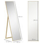 Voir la diapositive 3 : HOMCOM Miroir sur pied rectangulaire dim. 40L x 47l x 147H cm MDF aspect bois de chêne clair
