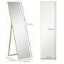 Voir la diapositive 3 : HOMCOM Miroir sur pied rectangulaire dim. 40L x 47l x 147H cm MDF aspect bois de chêne clair
