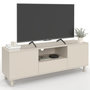 Voir la diapositive 1 : ID MARKET Meuble TV 140 cm BERTILLE 3 portes bois beige