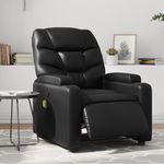 VIDAXL Fauteuil de massage inclinable electrique noir similicuir