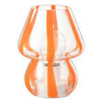 Paris Prix Lampe à Poser Rayures en Verre  Ophelie  15cm Orange