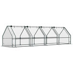 OUTSUNNY Mini serre tunnel de jardin fenêtres enroulables acier PE transparent
