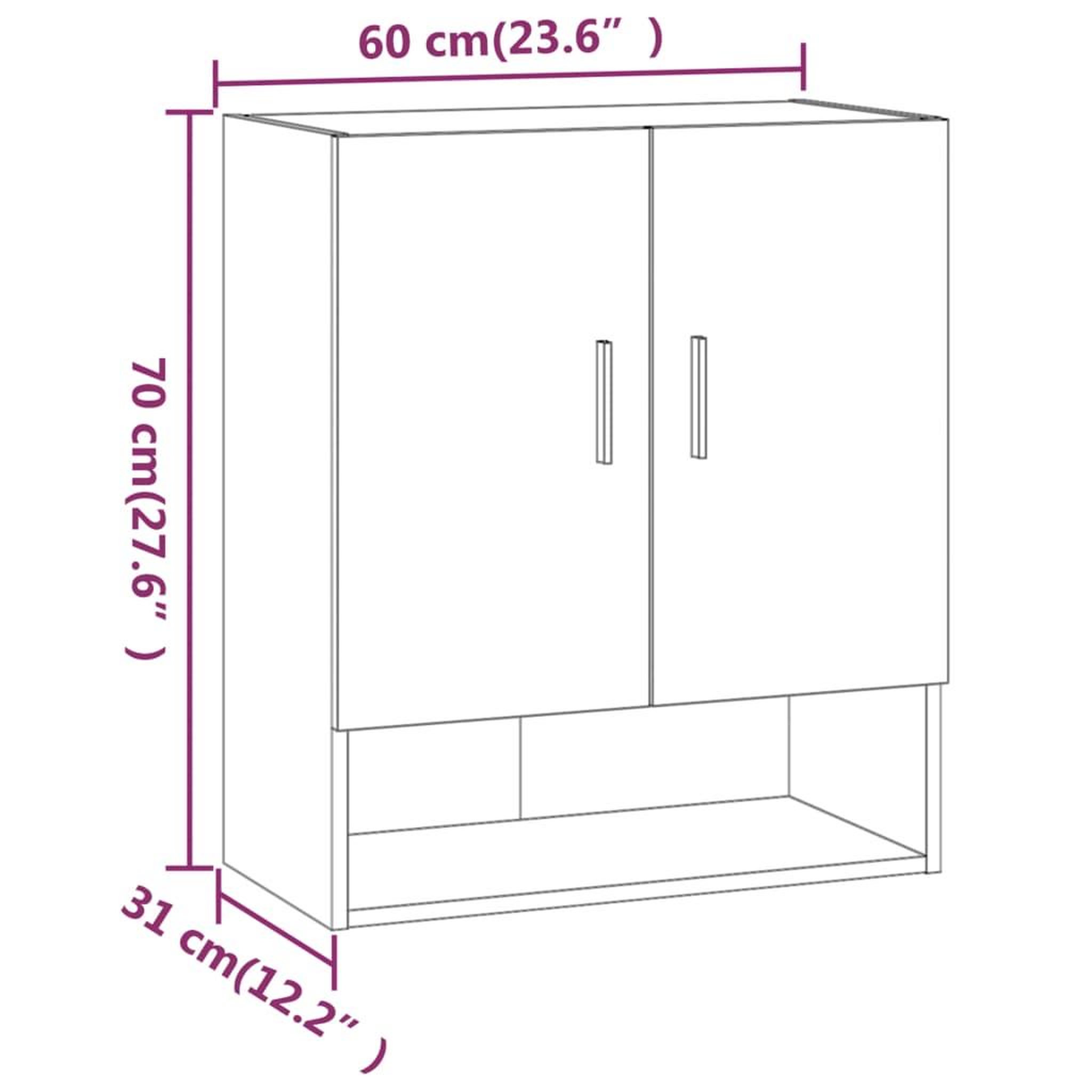 Voir la diapositive 6 : VIDAXL Armoire murale Chene sonoma 60x31x70 cm Bois d'ingenierie