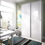 Voir la diapositive 3 : MARKET24 Armoire de chambre - Blanc - 2 portes coulissantes - 120 x 50 x 204 cm