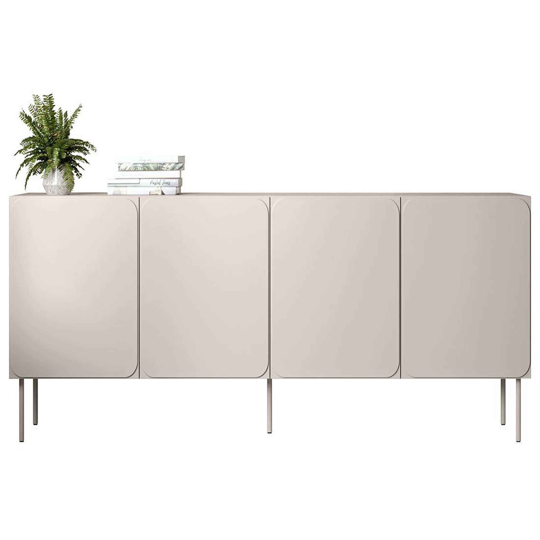 Voir la diapositive 4 : BEST MOBILIER Elvis - buffet bas 200 cm - 4 portes