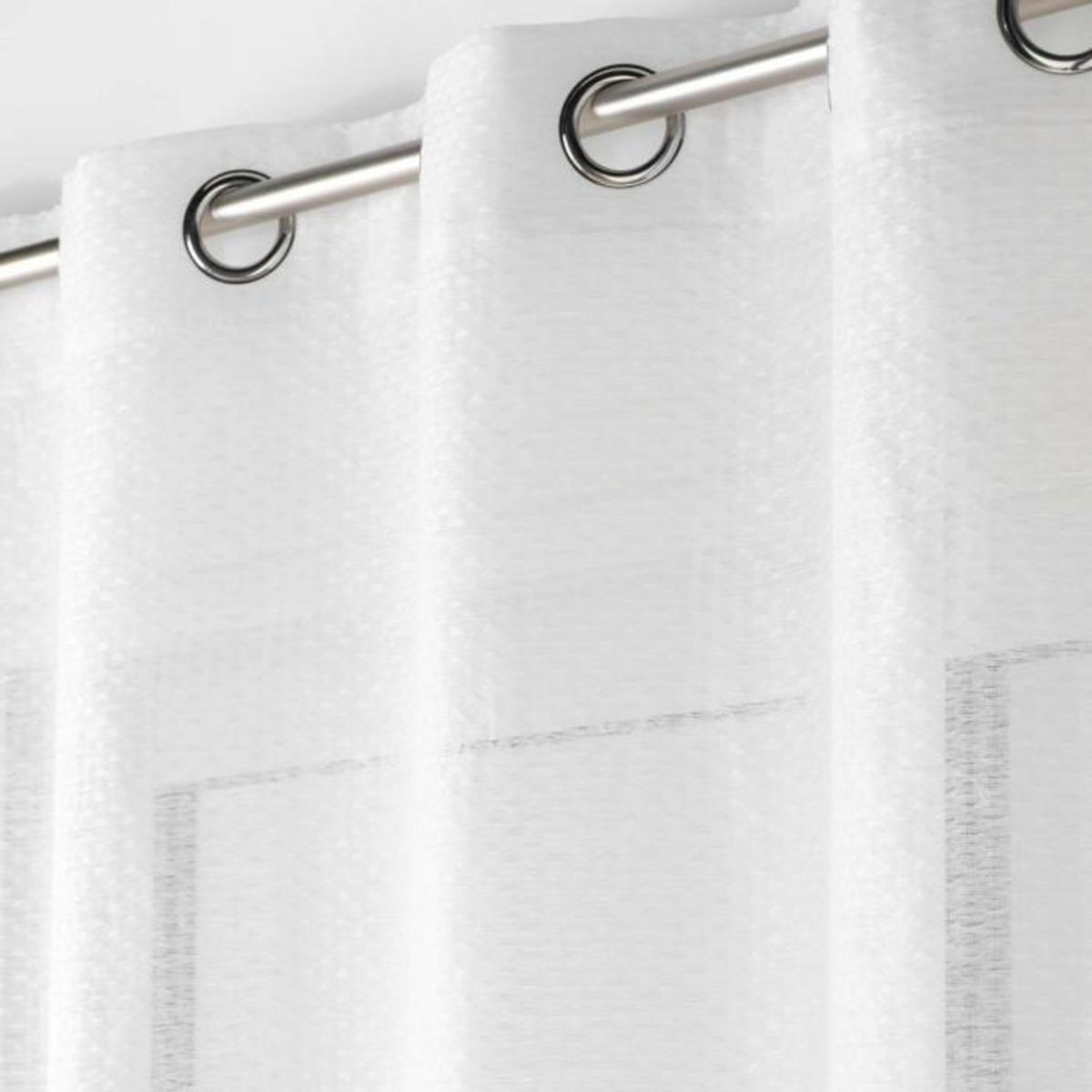 Paris Prix Rideau Voilage Jacquard  Ophelia  140x280cm Blanc