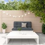 VIDAXL Salon de jardin 2 pcs avec coussins blanc bois massif