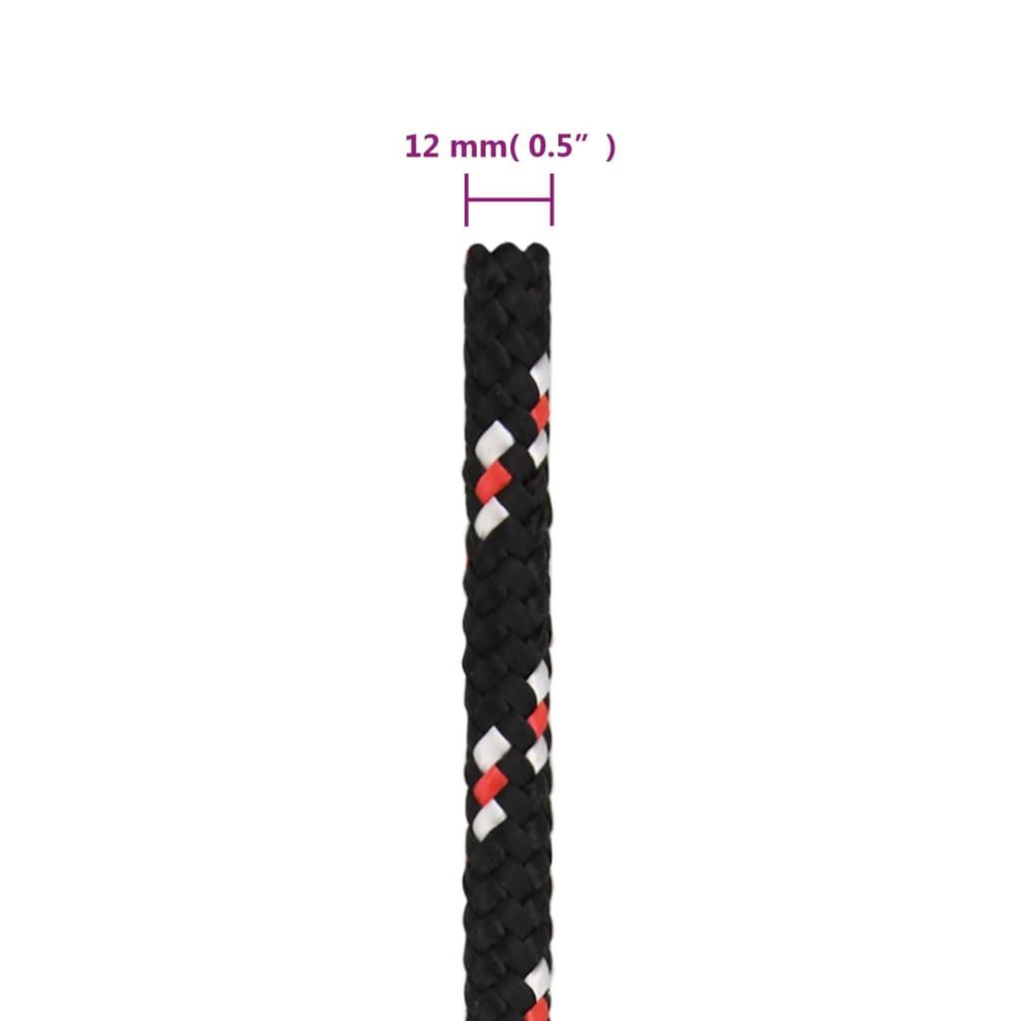 Voir la diapositive 6 : VIDAXL Corde de bateau Noir 12 mm 25 m Polypropylene