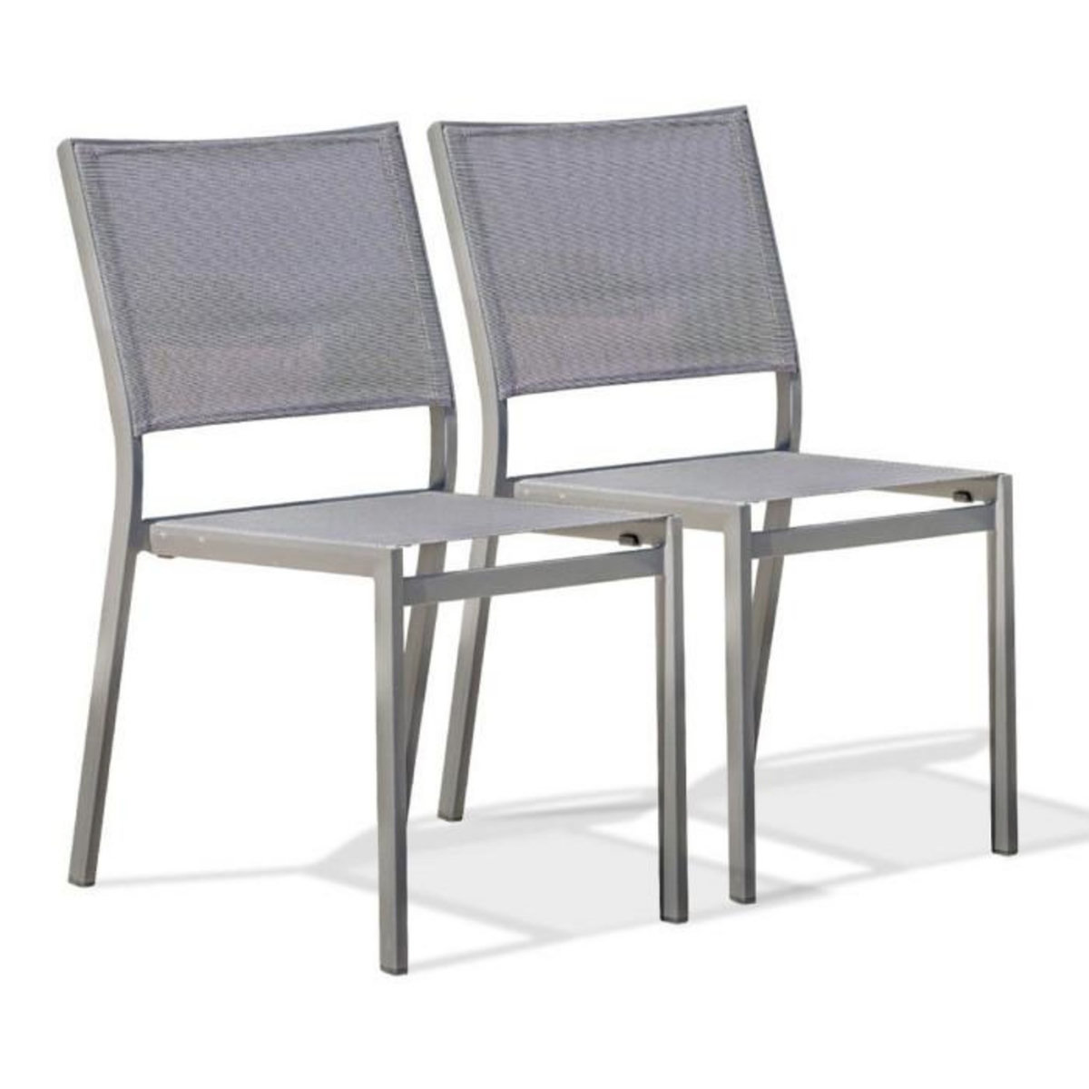 Paris Prix Lot de 2 Chaises de Jardin Empilables  Stockholm  84cm Gris Anthracite