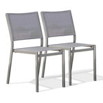 Paris Prix Lot de 2 Chaises de Jardin Empilables  Stockholm  84cm Gris Anthracite