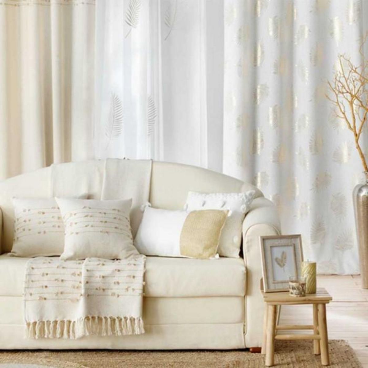 Paris Prix Plaid à Franges  Golden Sunset  125x150cm Naturel