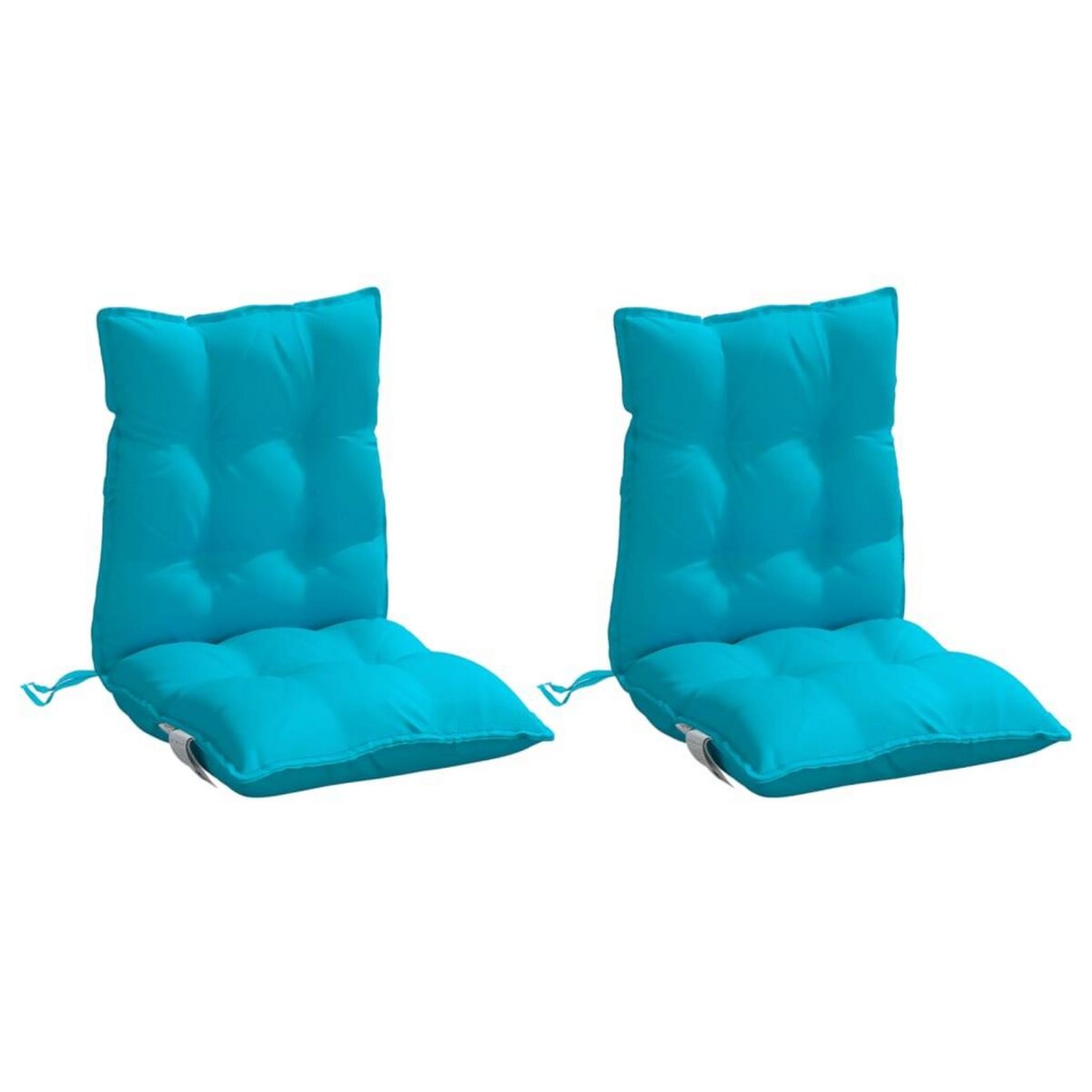 VIDAXL Coussins de chaise a dossier bas lot de 2 turquoise