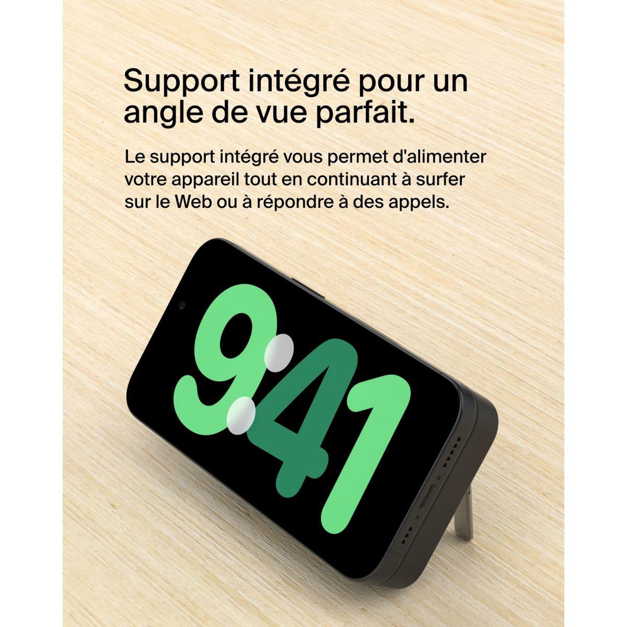 Voir la diapositive 5 : Belkin Batterie externe 8000 mah 15w magsafe avec support