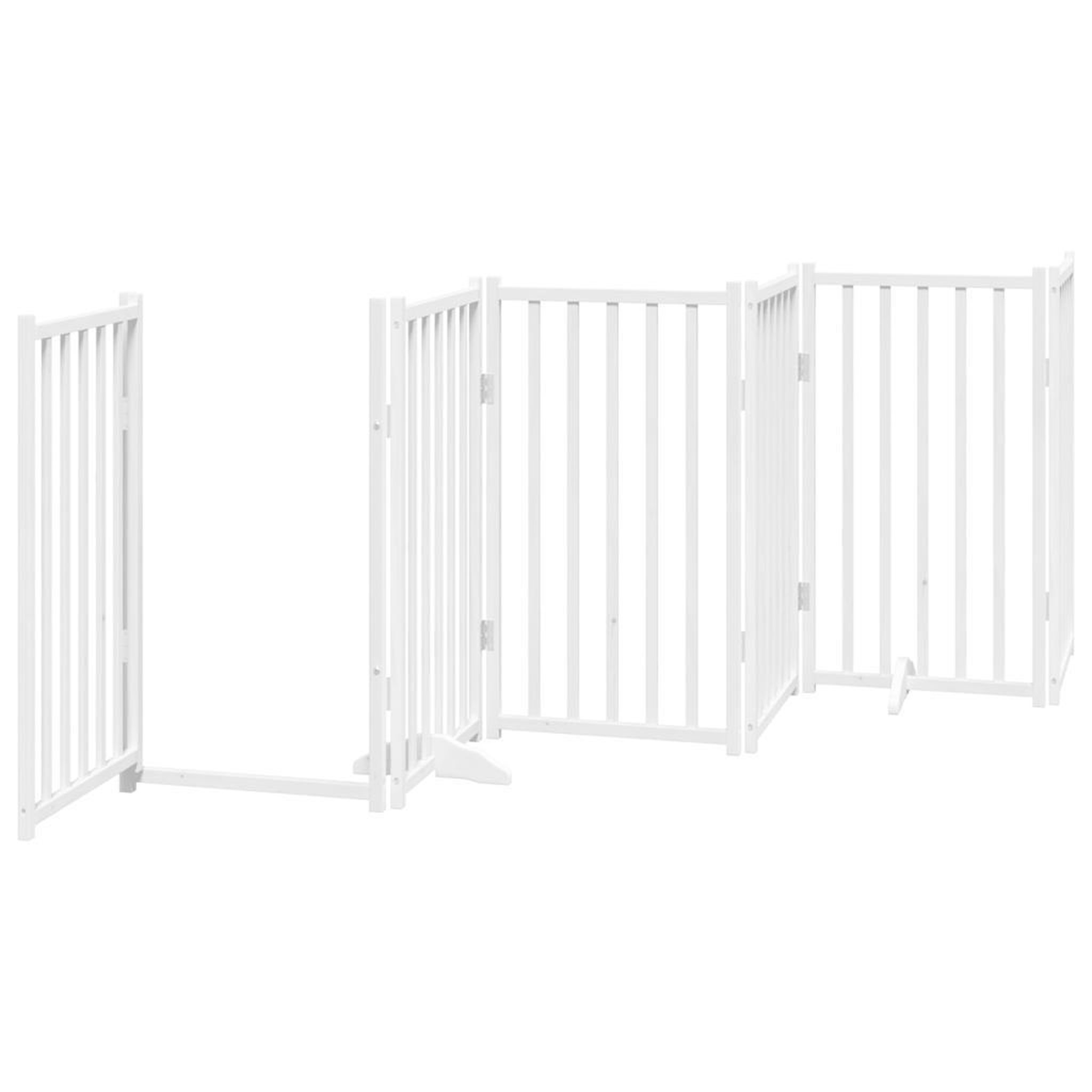 Voir la diapositive 4 : VIDAXL Barriere pour chiens avec porte 6 panneaux bois de sapin massif