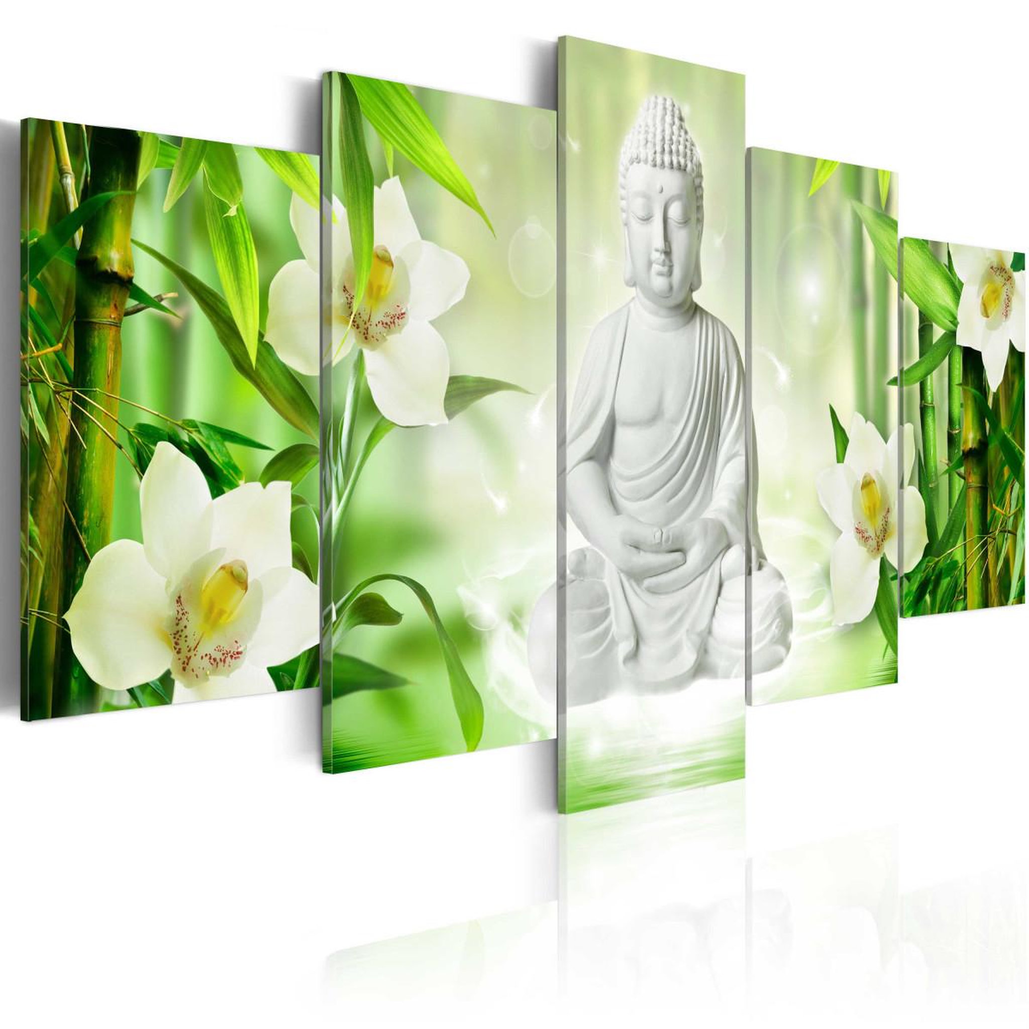 Paris Prix Tableau imprimé  buddha & jasmine. Coloris disponibles : Multicolore
