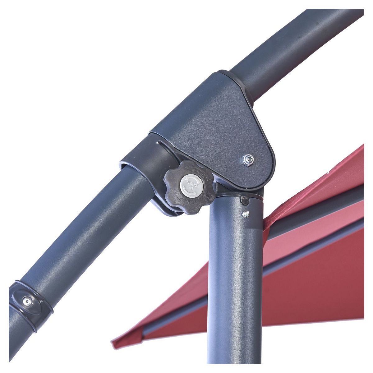 GARDENSTAR Parasol déporté octogonale - Aluminium et polyester - 3x4m - Rouge dahlia