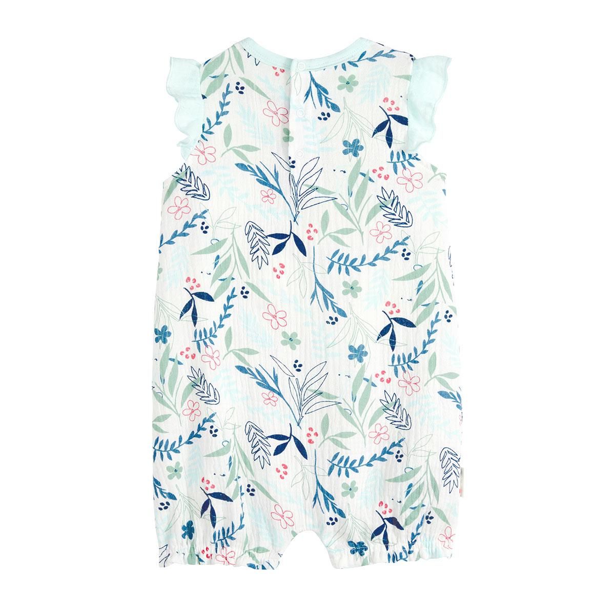 Petit Béguin Barboteuse bébé en gaze de coton écrue Dahlia