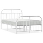VIDAXL Cadre de lit metal sans matelas et pied de lit blanc 120x200 cm