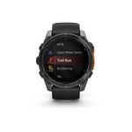 GARMIN Montre connectée Garmin fenix8 AMOLED 51mm Acier, Gray avec bracelet noir