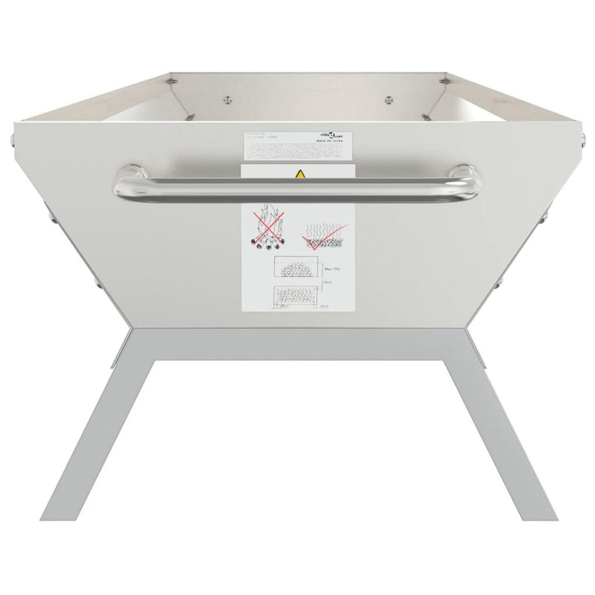 VIDAXL Plateau pour barbecue Argente 118x42x30,5 cm Acier inoxydable