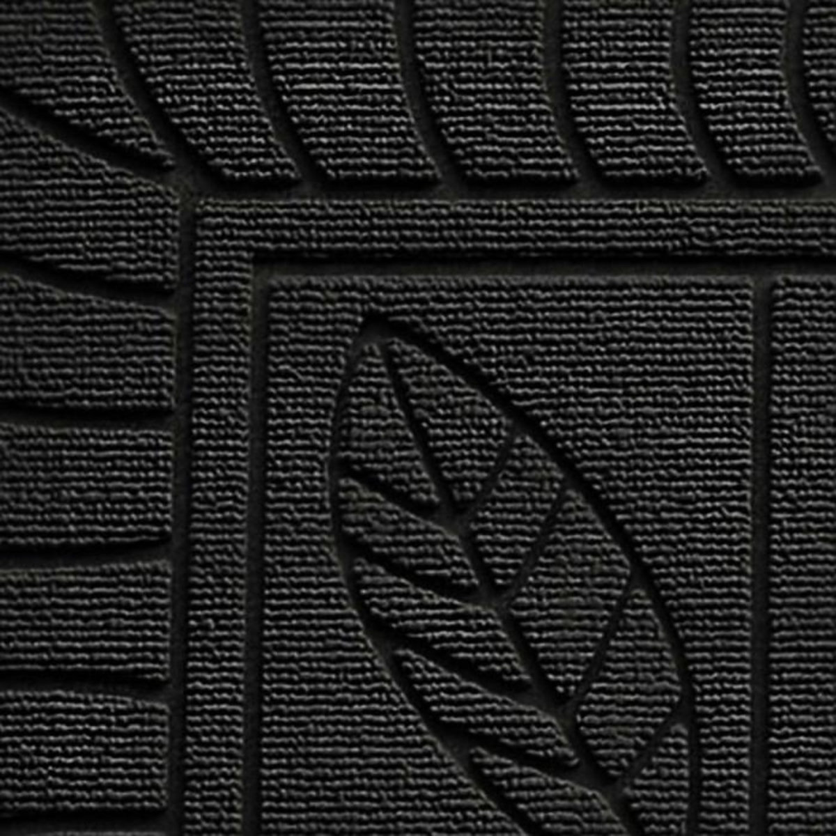 Paris Prix Tapis d'Entrée  Feuilles  45x75cm Noir