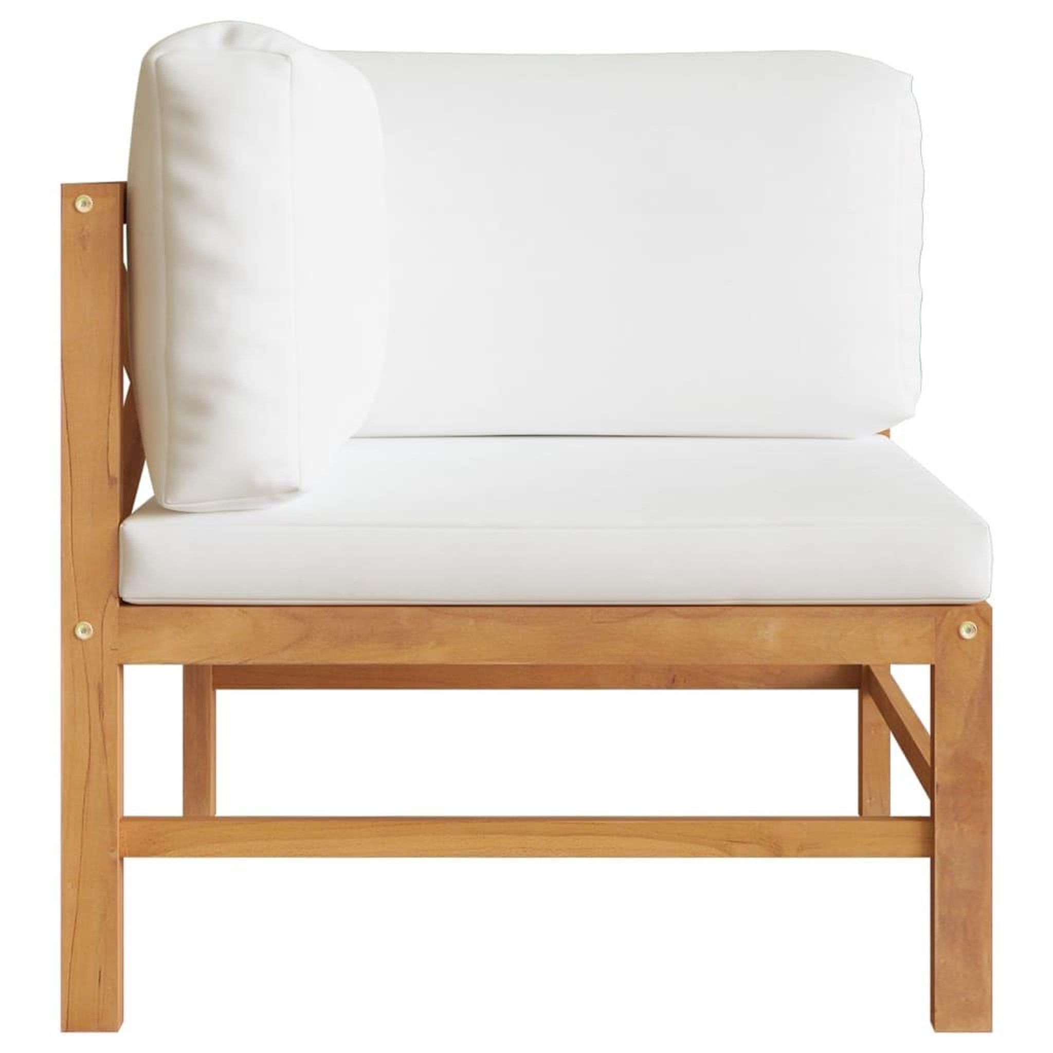 Voir la diapositive 3 : VIDAXL Canapes d'angle 2 pcs avec coussins creme Bois de teck solide