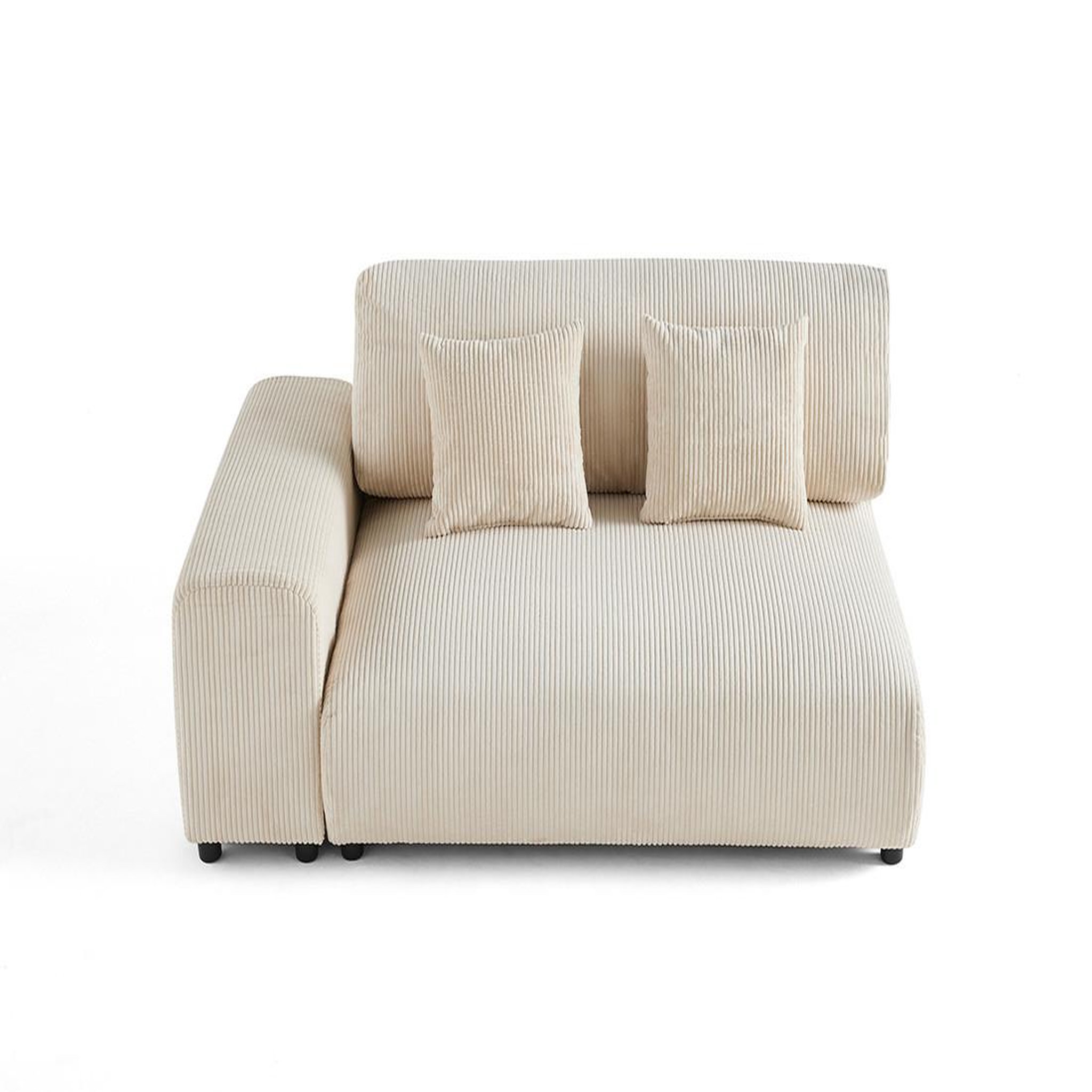 Voir la diapositive 1 : BEST MOBILIER Garance - module d'assise 2 places avec accoudoir gauche - en velours côtelé