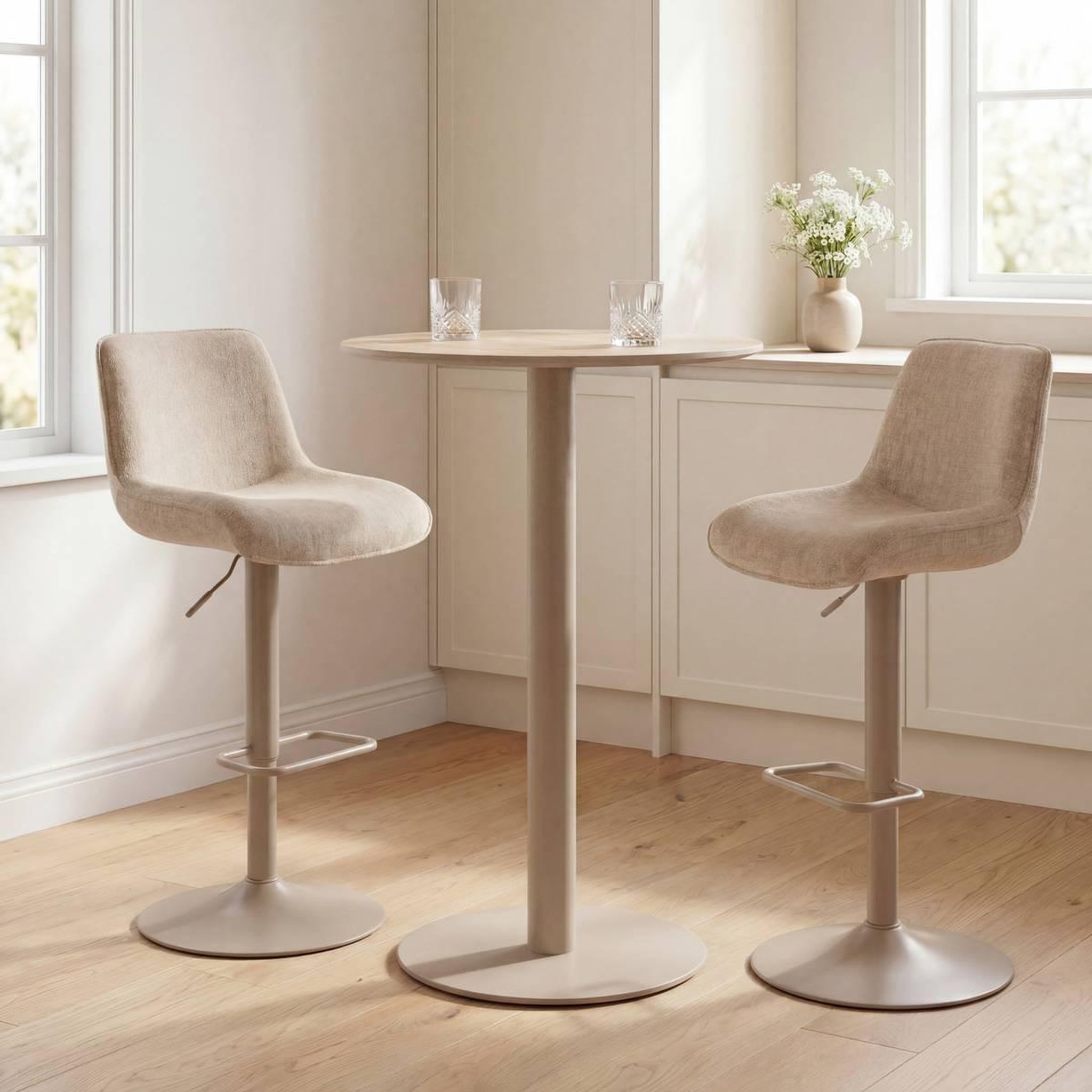 Voir la diapositive 5 : ATMOSPHERA Table de bar ronde  voluto  100cm beige