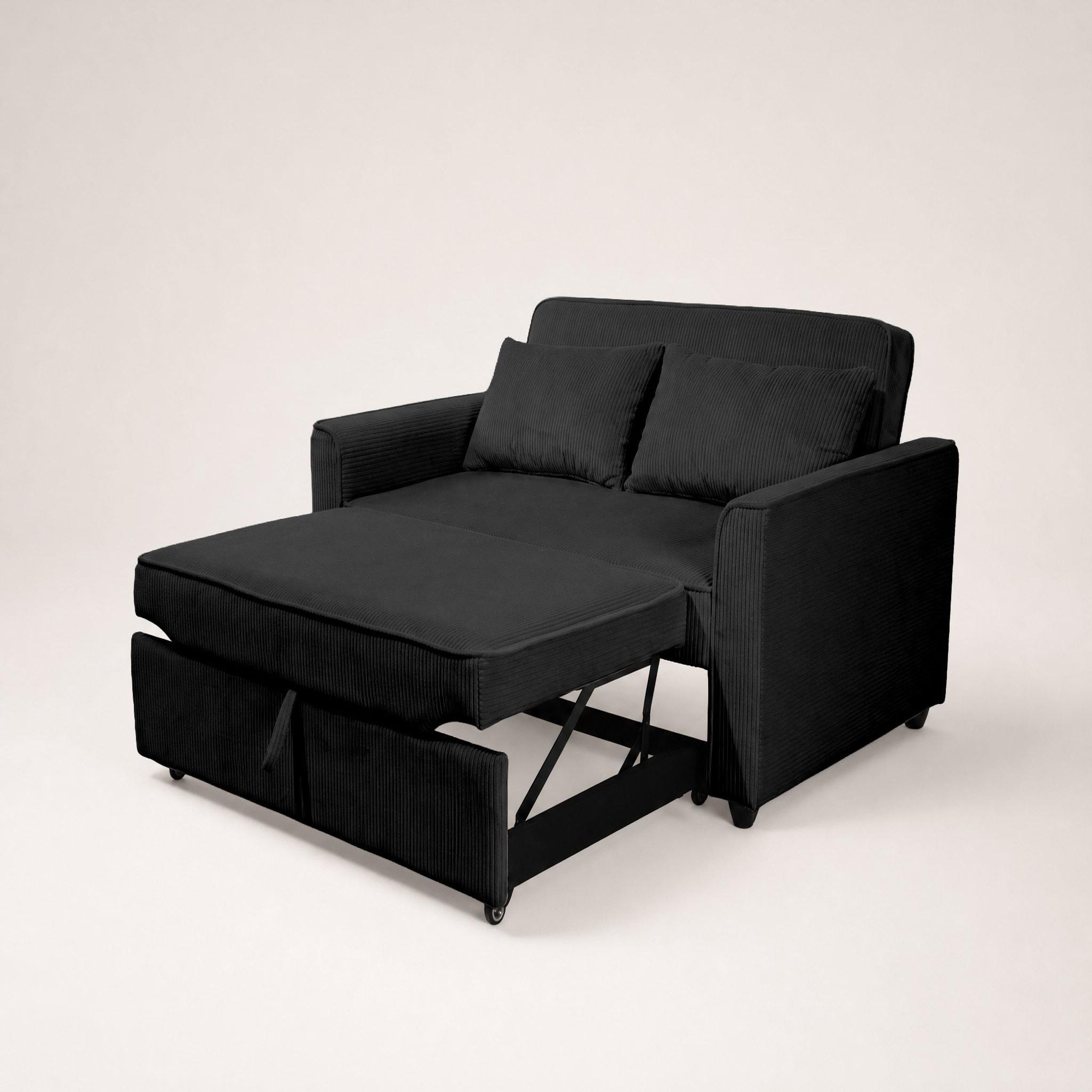 Voir la diapositive 4 : BEST MOBILIER Ernest - canapé droit 2 places convertible en velours côtelé