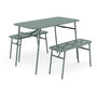 Voir la diapositive 1 : BEST MOBILIER Ribola - ensemble table et bancs de jardin - 4 personnes - vert