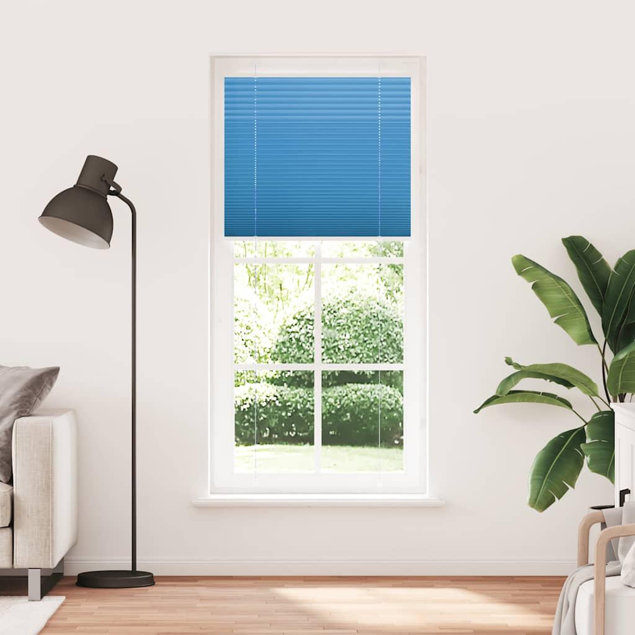 Voir la diapositive 2 : VIDAXL Store plisse bleu 95x200 cm largeur du tissu 94,4 cm polyester