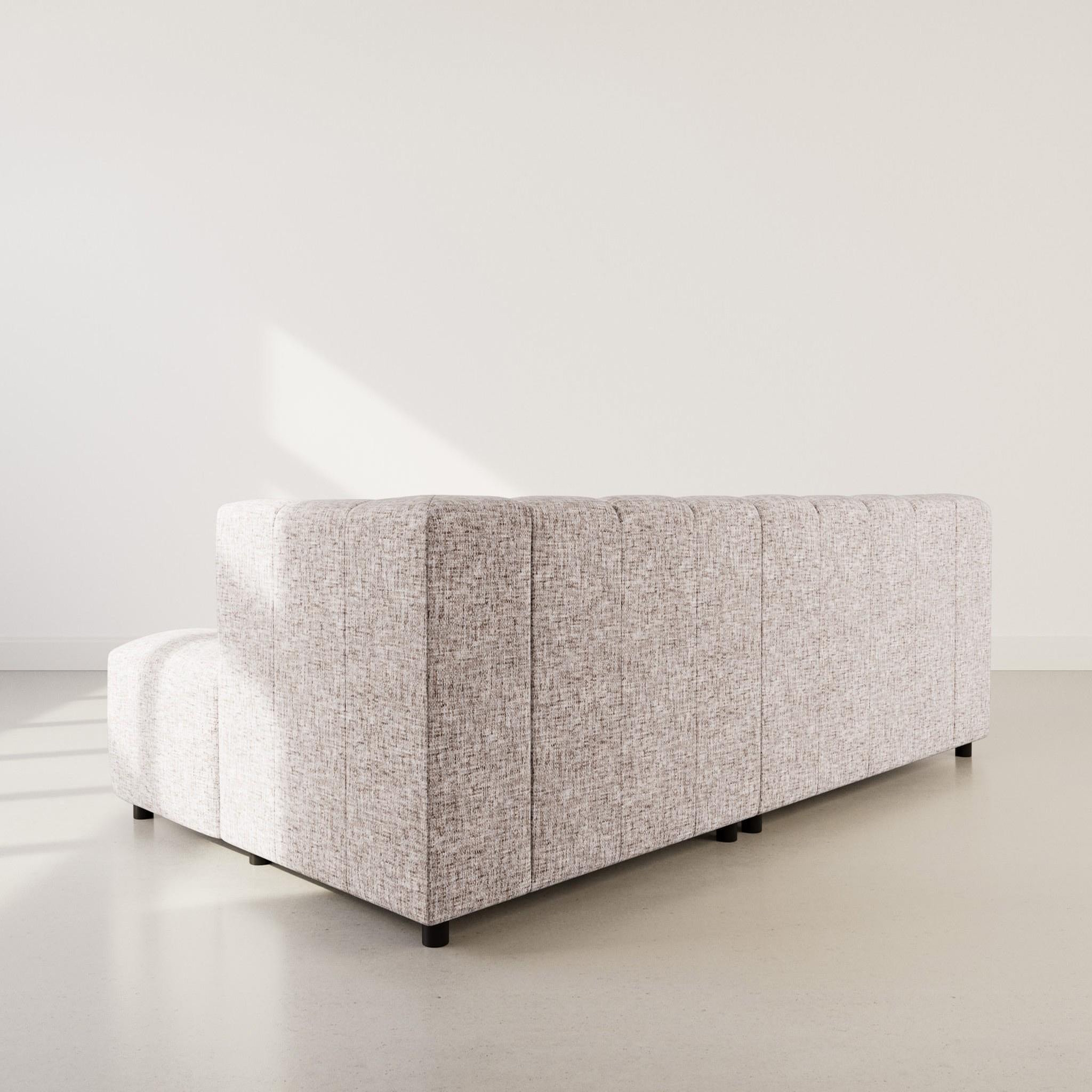 Voir la diapositive 5 : LISA DESIGN Curtis - canapé d'angle droit 4 places avec accoudoir en tissu texturé