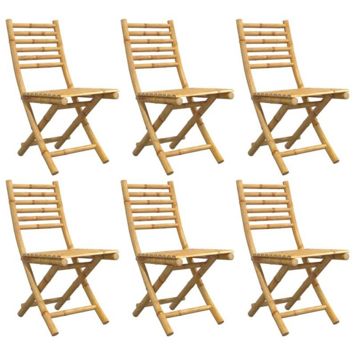 VIDAXL Chaises pliables de jardin lot de 6 43x54x88 cm bambou