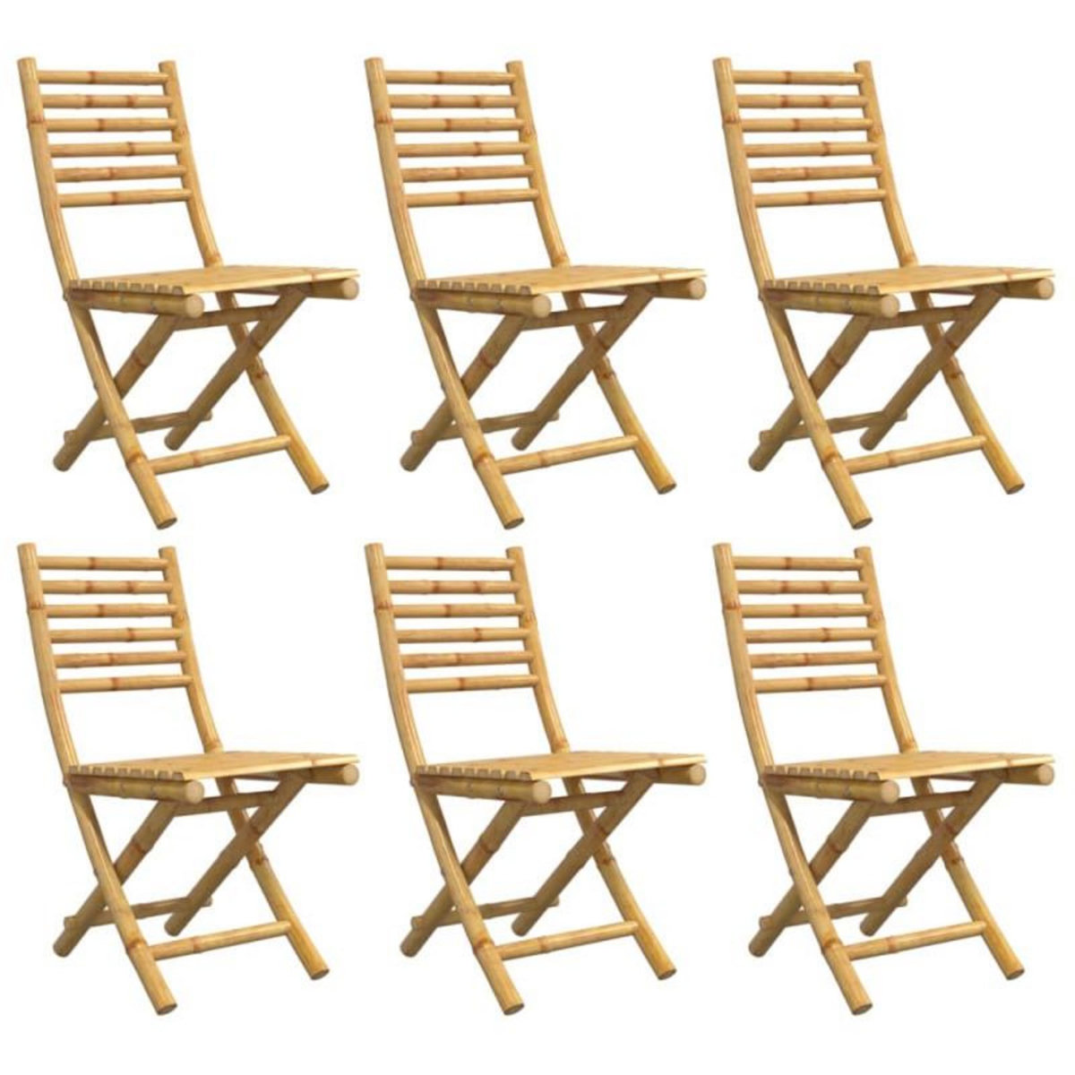 VIDAXL Chaises pliables de jardin lot de 6 43x54x88 cm bambou