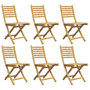 Voir la diapositive 4 : VIDAXL Chaises pliables de jardin lot de 6 43x54x88 cm bambou