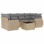 Voir la diapositive 2 : VIDAXL Salon de jardin avec coussins 7 pcs beige resine tressee