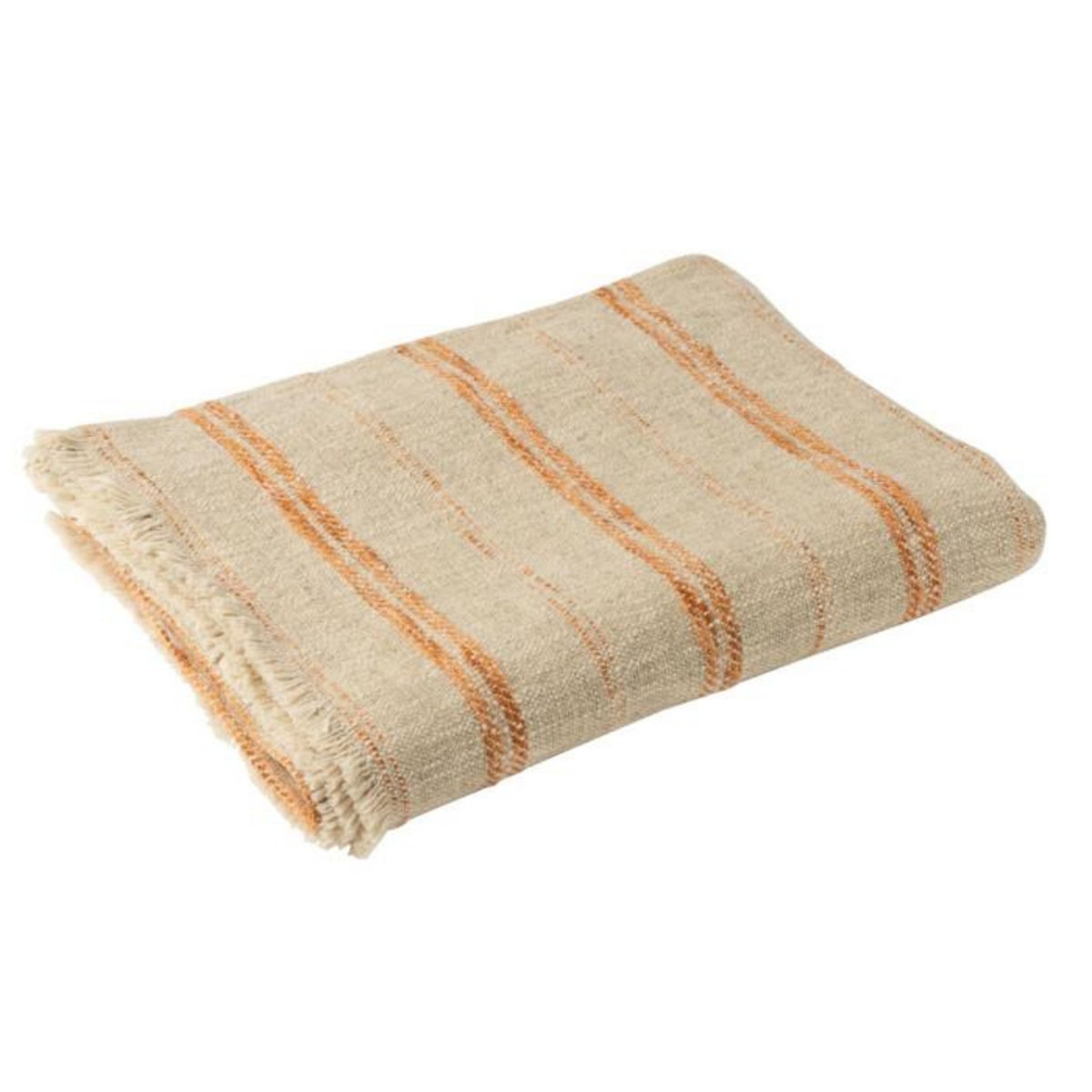 Paris Prix Plaid en Lin  Noreen  130x180cm Beige & Orange