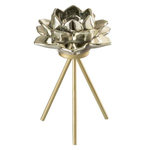 Paris Prix Photophore sur Pied  Fleur Verre  18cm Or