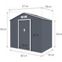 Voir la diapositive 3 : Habitat et Jardin Abri de jardin métal  Vegas II  - 5,29 m2 - Gris
