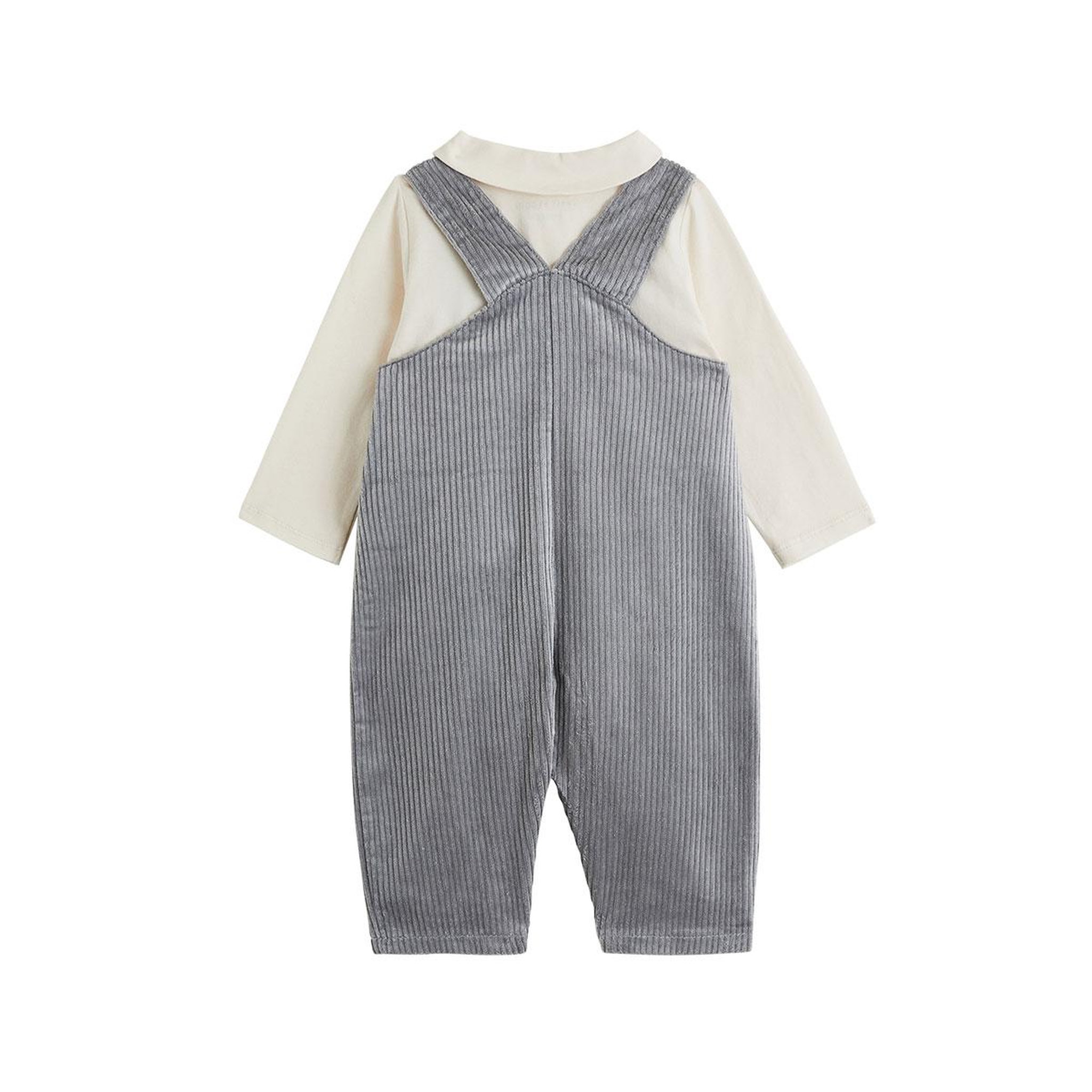 Voir la diapositive 2 : PETIT BEGUIN Ensemble salopette bébé en velours côtelé et t-shirt Flocon