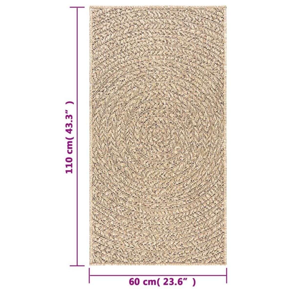 VIDAXL Tapis ZIZUR 60x110 cm aspect de jute interieur et exterieur