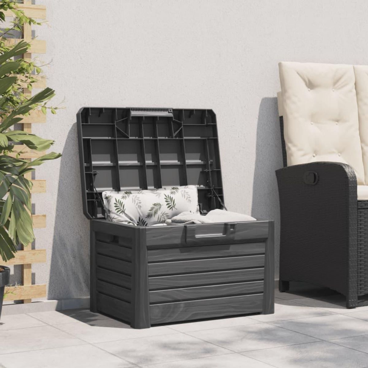 VIDAXL Boîte a coussins d'exterieur anthracite polypropylene