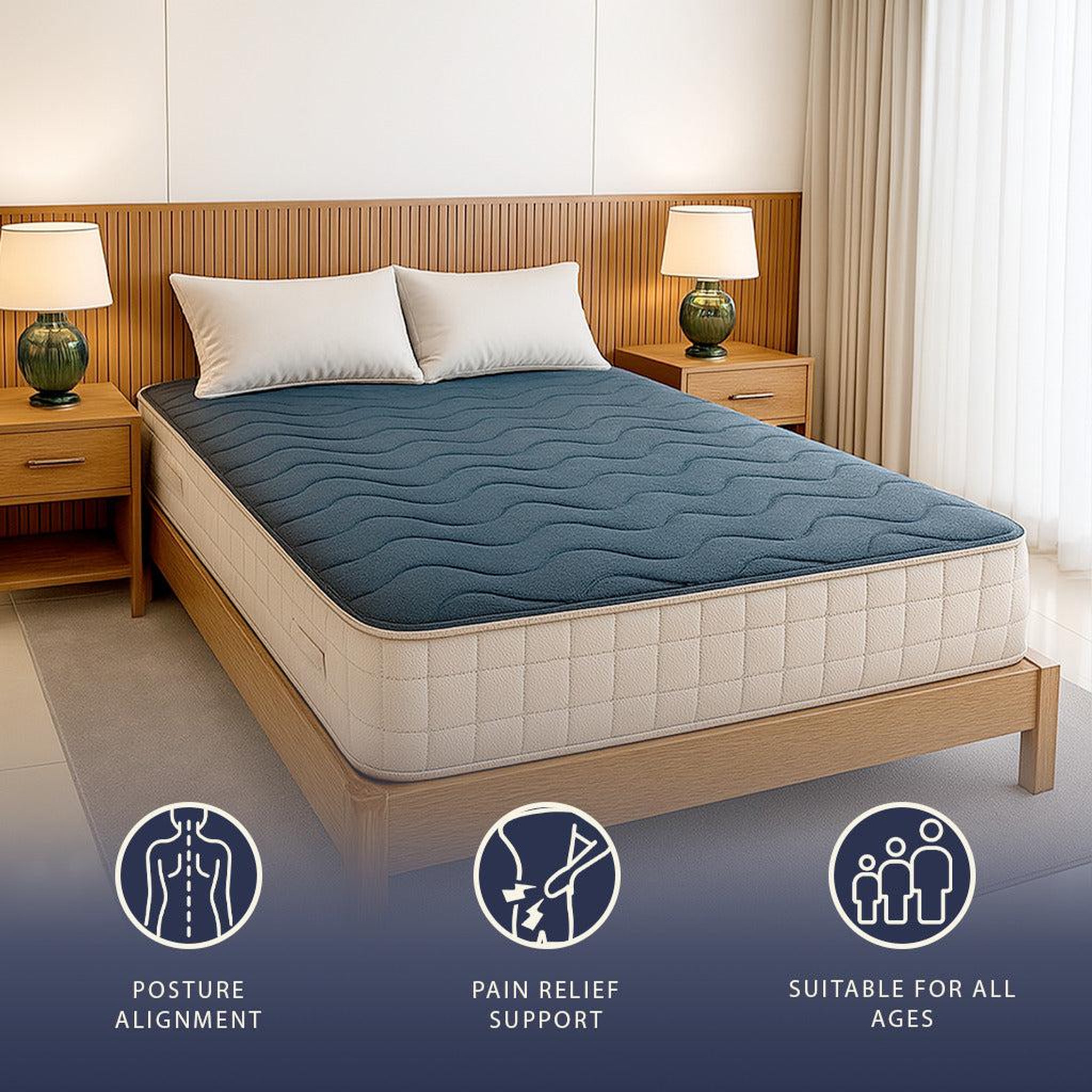 Voir la diapositive 4 : THE WHITE STONE Matelas 80x190 cm en Mémoire de Forme 9 Zones | Hauteur 20 cm | Orthopédique, Respirant & Hypoallergénique | Revêtement Anti-acariens & Antibactérien