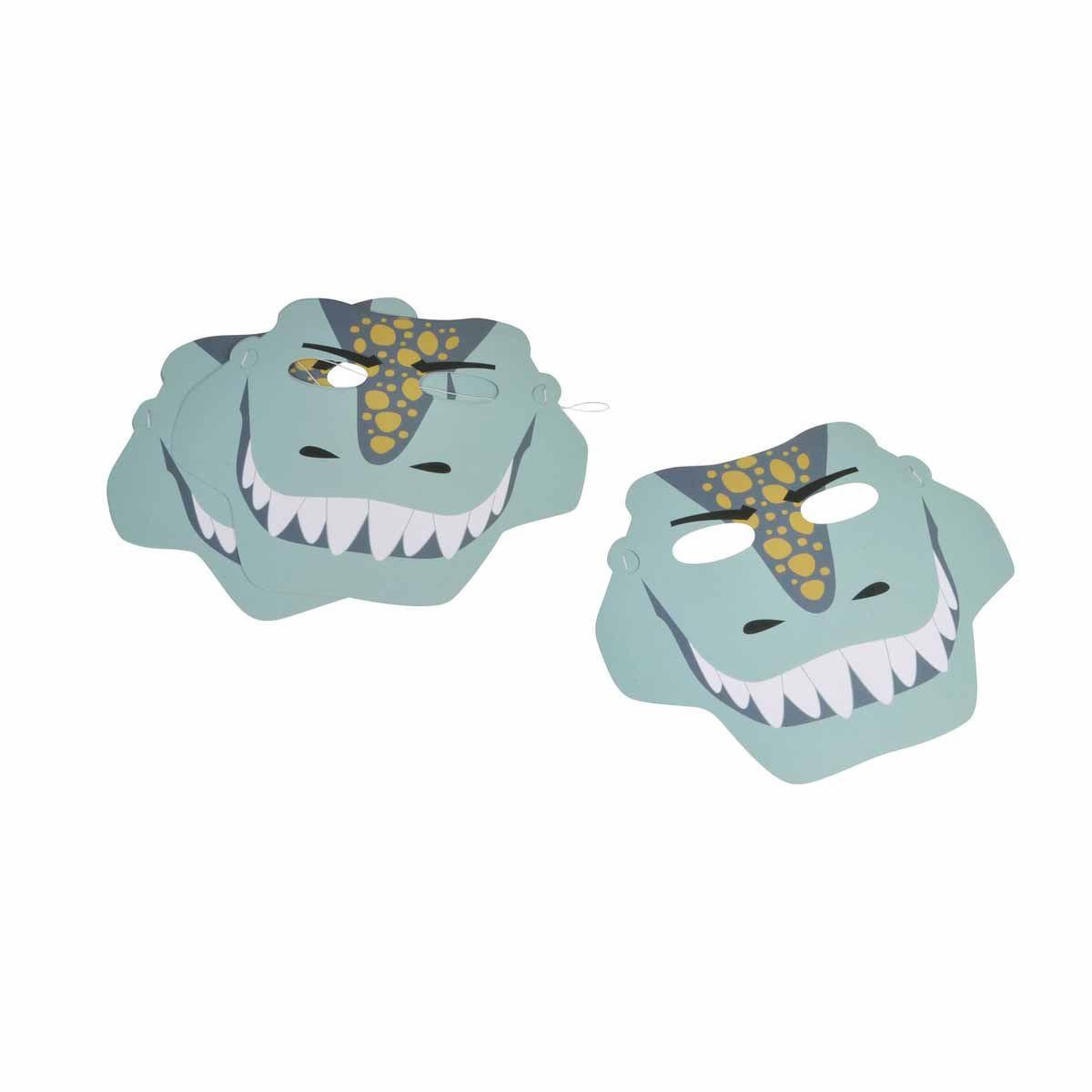 HOMEA Lot de 6 masques en papier  happy dino  bleu