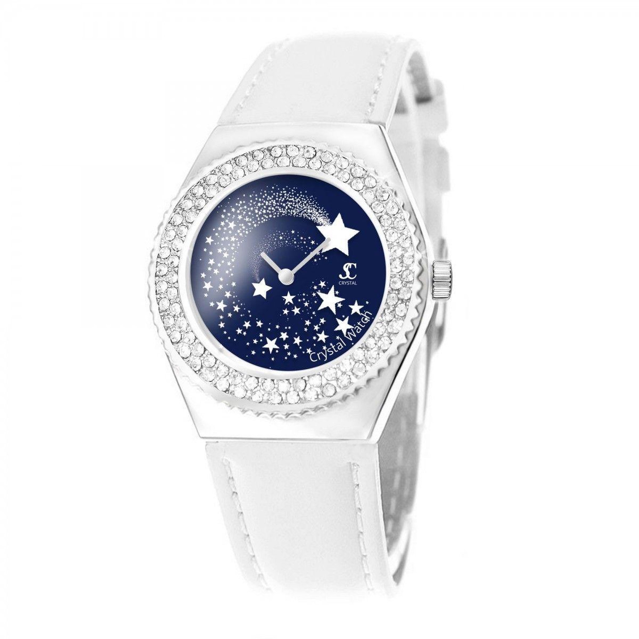 Voir la diapositive 2 : SC CRYSTAL Montre alysson étoiles à mouvement tournant sc crystal ornée de cristaux scintillants