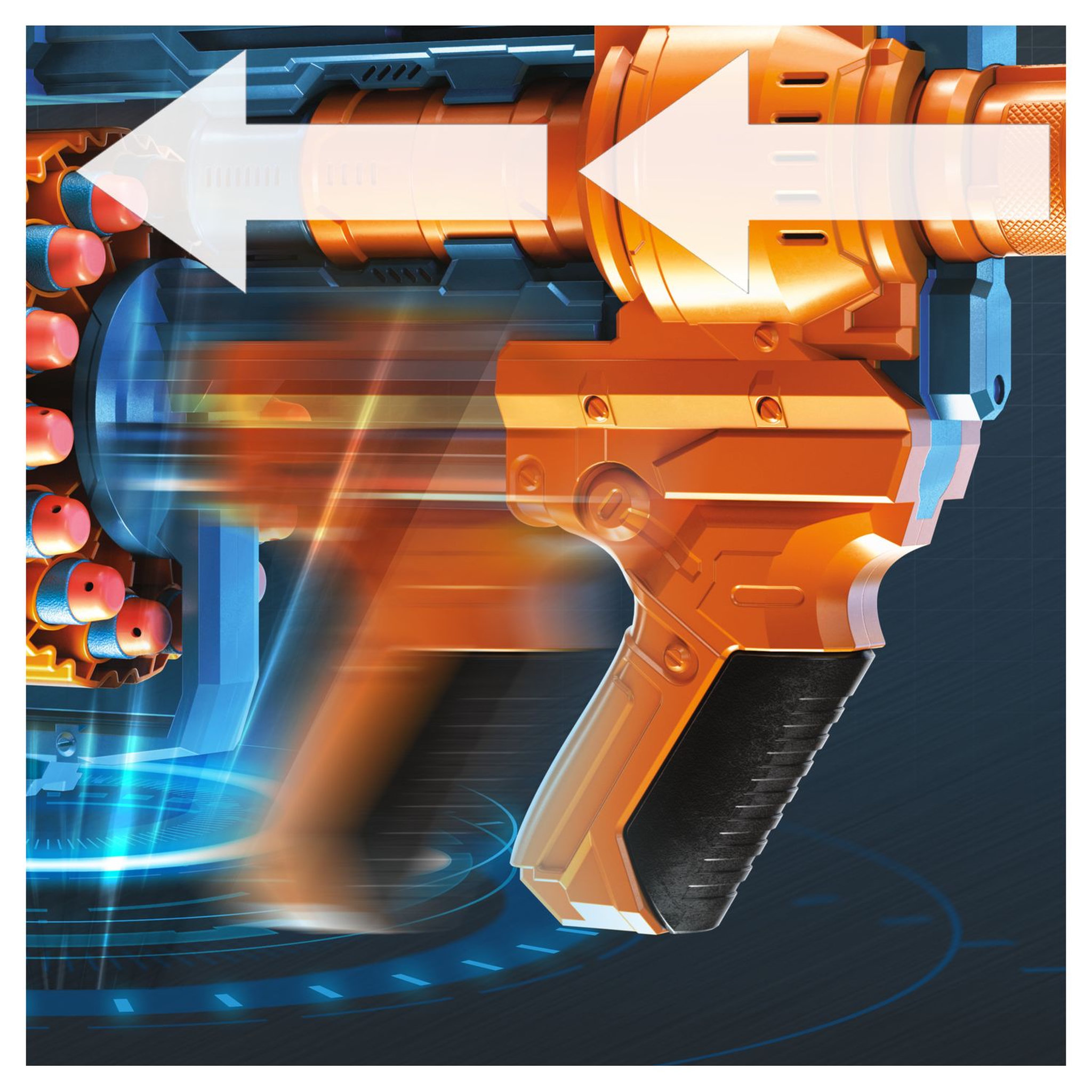 Voir la diapositive 2 : HASBRO Pistolet Nerf Elite 2.0 Commander RD-6 et Fléchettes Nerf Elite Officielles