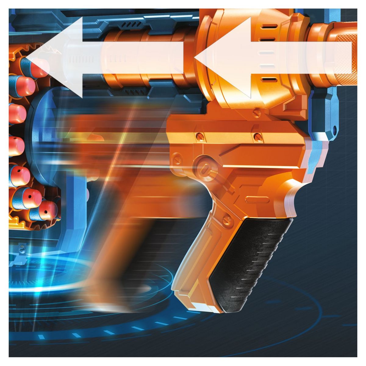 HASBRO Pistolet Nerf Elite 2.0 Commander RD-6 et Fléchettes Nerf Elite Officielles