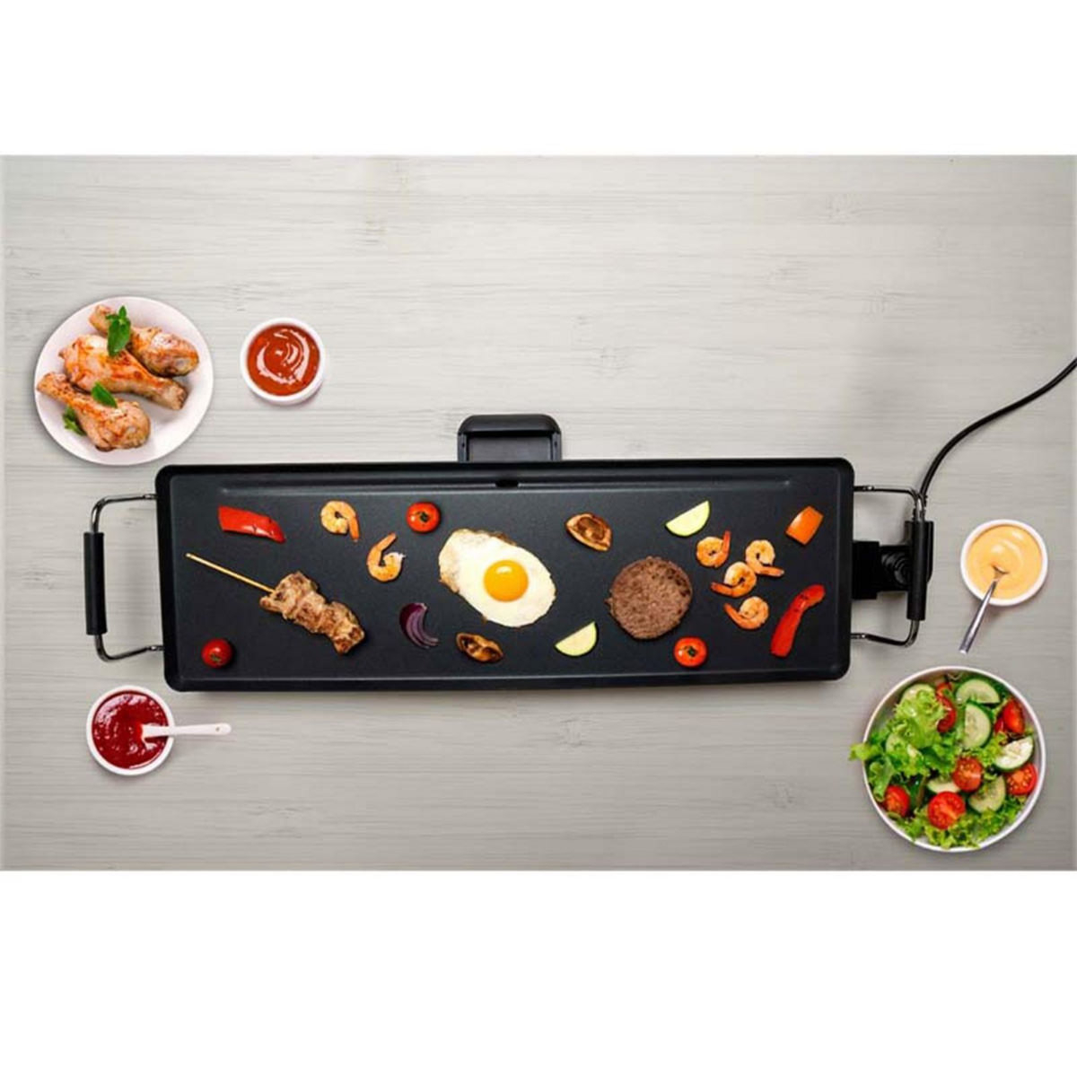 Alpina Plancha Grill Teppanyaki 2000W cuisson 70 x 23cm anti-adhésive ALPINA