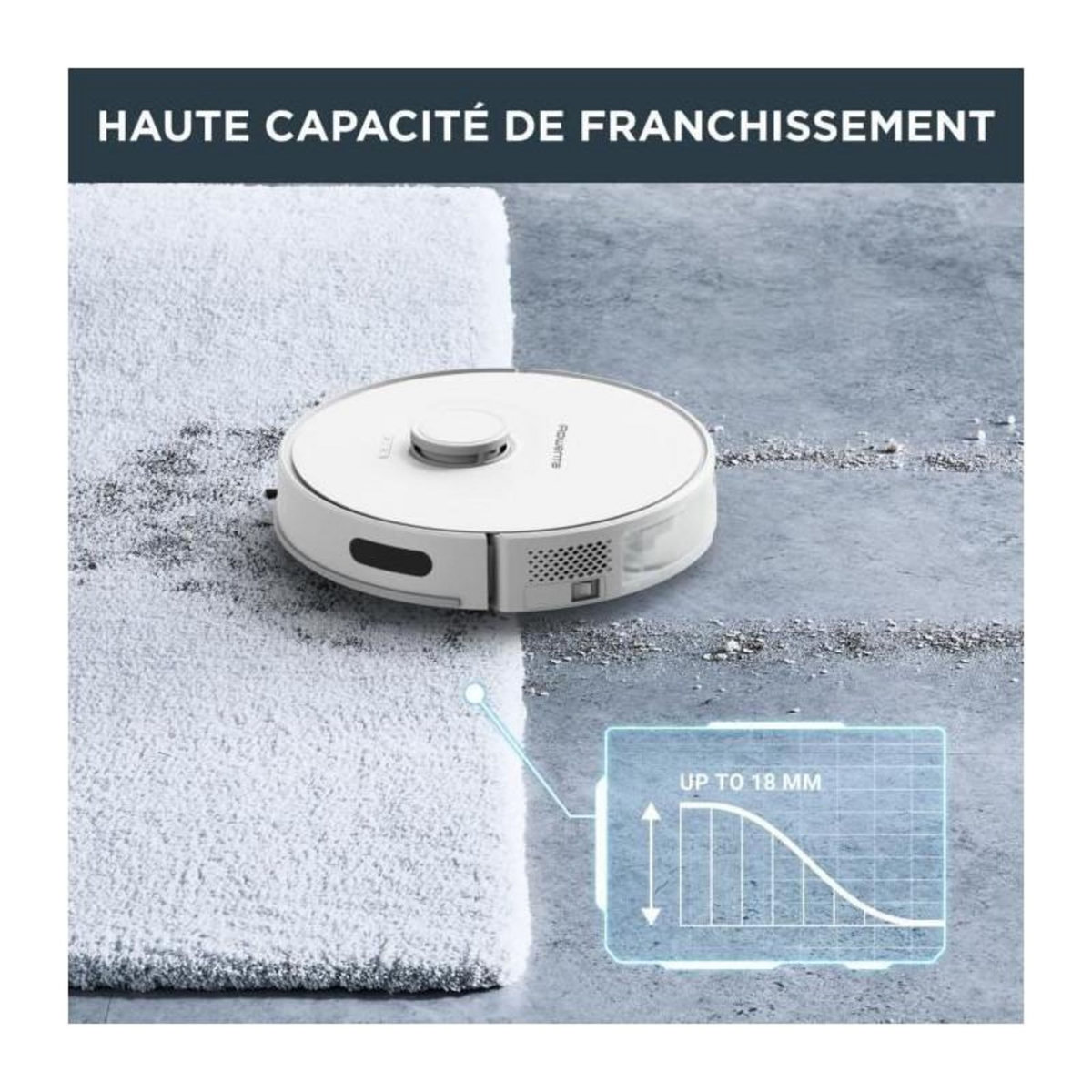 ROWENTA ROWENTA RR8567WH Aspirateur robot laveur, Aspire et lave, Navigation laser ultraprécise, Réglages personnalisés, X-Plorer, Bl